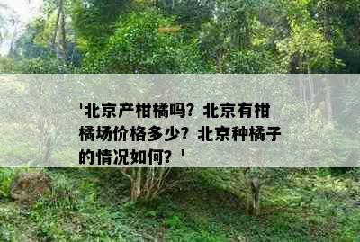 '北京产柑橘吗？北京有柑橘场价格多少？北京种橘子的情况如何？'