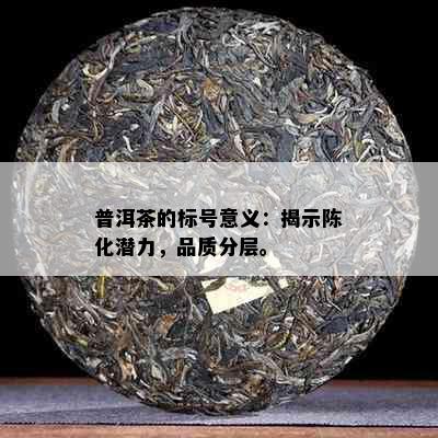 普洱茶的标号意义：揭示陈化潜力，品质分层。