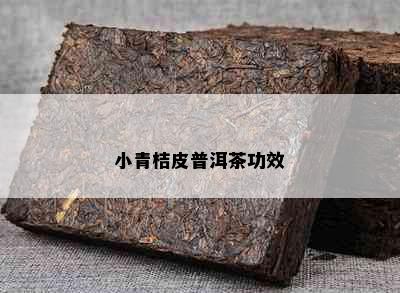 小青桔皮普洱茶功效