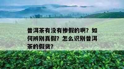 普洱茶有没有掺假的啊？如何辨别真假？怎么识别普洱茶的假货？