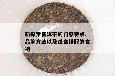 新探索普洱茶的口感特点、品鉴方法以及适合搭配的食物