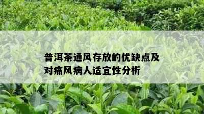 普洱茶通风存放的优缺点及对痛风病人适宜性分析