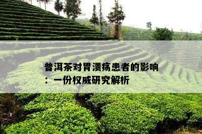 普洱茶对胃溃疡患者的影响：一份权威研究解析