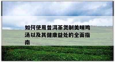 如何使用普洱茶煲制美味鸡汤以及其健康益处的全面指南