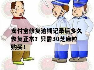 支付宝修复逾期记录后多久恢复正常？只需30芝麻粒购买！