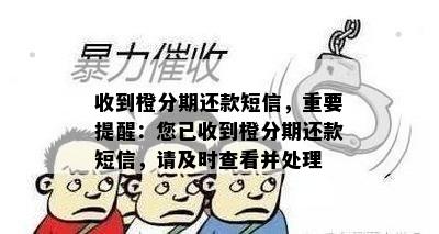 收到橙分期还款短信，重要提醒：您已收到橙分期还款短信，请及时查看并处理