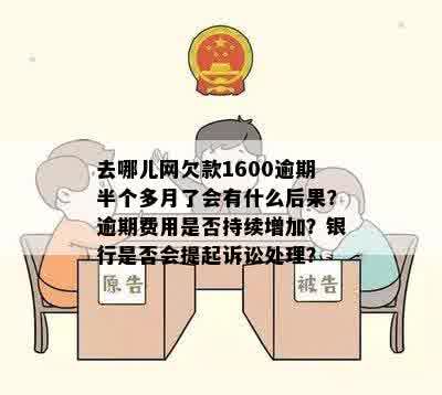 去哪儿网欠款1600逾期半个多月了会有什么后果？逾期费用是否持续增加？银行是否会提起诉讼处理？