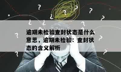 逾期未检验查封状态是什么意思，逾期未检验：查封状态的含义解析