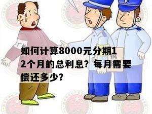 如何计算8000元分期12个月的总利息？每月需要偿还多少？