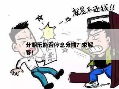 分期乐能否停息分期？求解答！