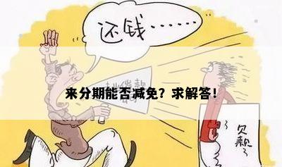 来分期能否减免？求解答！