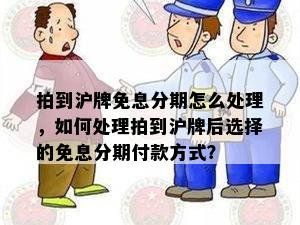 拍到沪牌免息分期怎么处理，如何处理拍到沪牌后选择的免息分期付款方式？