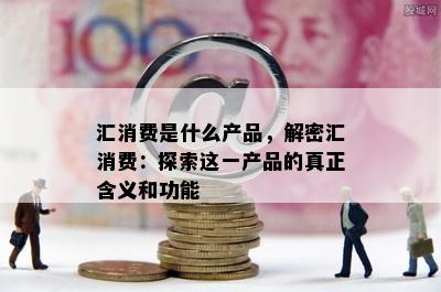 汇消费是什么产品，解密汇消费：探索这一产品的真正含义和功能