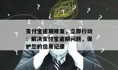 支付宝逾期修复，立即行动：解决支付宝逾期问题，保护您的信用记录