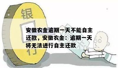 安徽农金逾期一天不能自主还款，安徽农金：逾期一天将无法进行自主还款