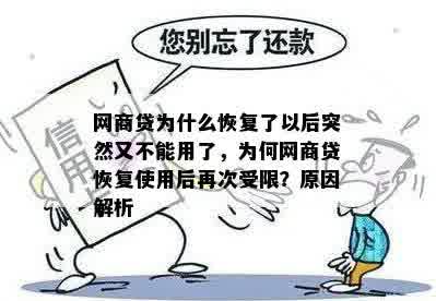 网商贷为什么恢复了以后突然又不能用了，为何网商贷恢复使用后再次受限？原因解析