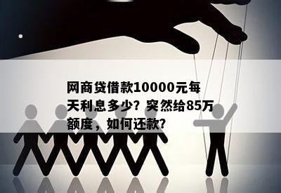 网商贷借款10000元每天利息多少？突然给85万额度，如何还款？