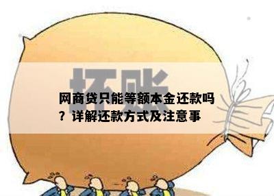 网商贷只能等额本金还款吗？详解还款方式及注意事