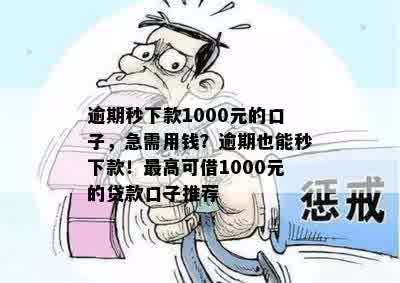 逾期秒下款1000元的口子，急需用钱？逾期也能秒下款！更高可借1000元的贷款口子推荐