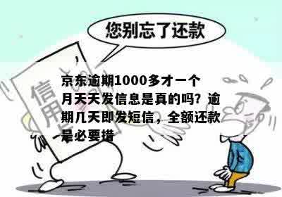 京东逾期1000多才一个月天天发信息是真的吗？逾期几天即发短信，全额还款是必要措