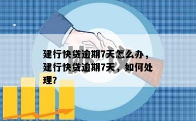 建行快贷逾期7天怎么办，建行快贷逾期7天，如何处理？