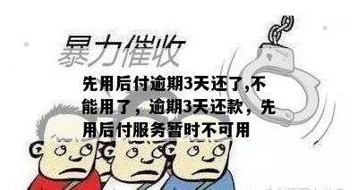 先用后付逾期3天还了,不能用了，逾期3天还款，先用后付服务暂时不可用