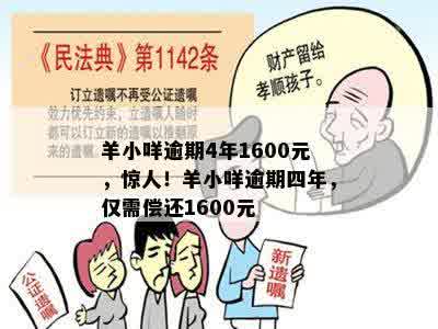 羊小咩逾期4年1600元，惊人！羊小咩逾期四年，仅需偿还1600元