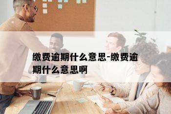 缴费逾期什么意思-缴费逾期什么意思啊