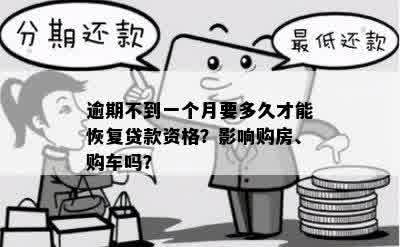 逾期不到一个月要多久才能恢复贷款资格？影响购房、购车吗？