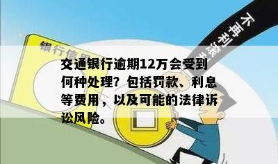 交通银行逾期12万会受到何种处理？包括罚款、利息等费用，以及可能的法律诉讼风险。