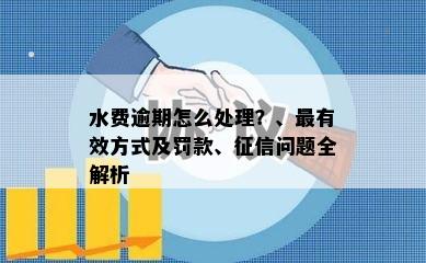 水费逾期怎么处理？、最有效方式及罚款、征信问题全解析