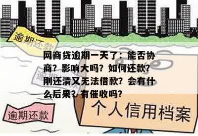 网商贷逾期一天了：能否协商？影响大吗？如何还款？刚还清又无法借款？会有什么后果？有催收吗？