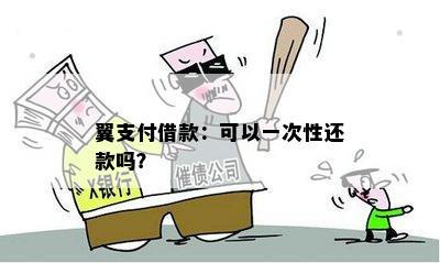 翼支付借款：可以一次性还款吗？