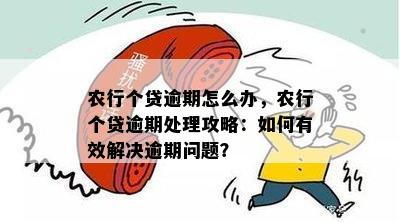 农行个贷逾期怎么办，农行个贷逾期处理攻略：如何有效解决逾期问题？