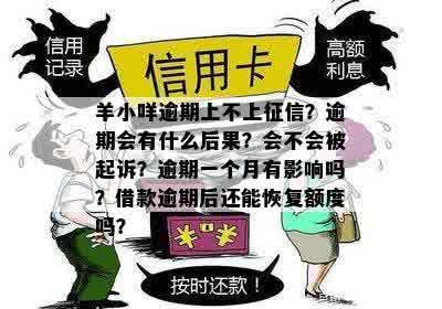 羊小咩逾期上不上征信？逾期会有什么后果？会不会被起诉？逾期一个月有影响吗？借款逾期后还能恢复额度吗？