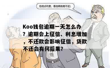 Koo钱包逾期一天怎么办？逾期会上征信、利息增加，不还款会影响征信，贷款不还会有何后果？