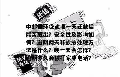 中邮循环贷逾期一天还款后能否取出？安全性及影响如何？逾期两天非故意处理方法是什么？晚一天会怎样？逾期多久会被打家中电话？