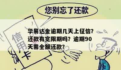 华易达金逾期几天上征信？还款有宽限期吗？逾期90天需全额还款？