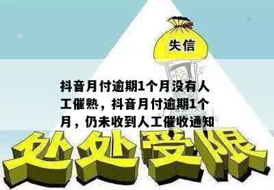 抖音月付逾期1个月没有人工催熟，抖音月付逾期1个月，仍未收到人工催收通知