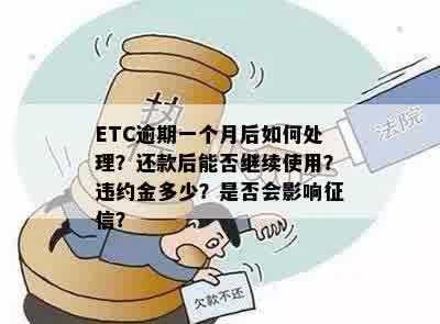 ETC逾期一个月后如何处理？还款后能否继续使用？违约金多少？是否会影响征信？