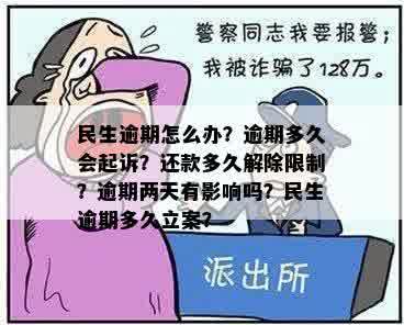 民生逾期怎么办？逾期多久会起诉？还款多久解除限制？逾期两天有影响吗？民生逾期多久立案？