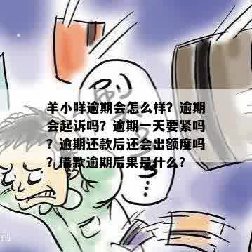 羊小咩逾期会怎么样？逾期会起诉吗？逾期一天要紧吗？逾期还款后还会出额度吗？借款逾期后果是什么？