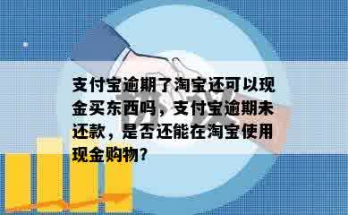 支付宝逾期了淘宝还可以现金买东西吗，支付宝逾期未还款，是否还能在淘宝使用现金购物？