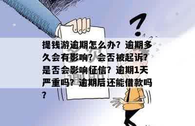 提钱游逾期怎么办？逾期多久会有影响？会否被起诉？是否会影响征信？逾期1天严重吗？逾期后还能借款吗？