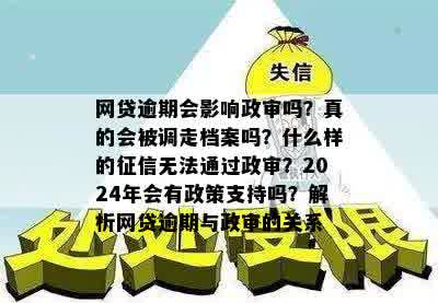 网贷逾期会影响政审吗？真的会被调走档案吗？什么样的征信无法通过政审？2024年会有政策支持吗？解析网贷逾期与政审的关系