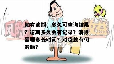 如有逾期，多久可查询结果？逾期多久会有记录？消除需要多长时间？对贷款有何影响？