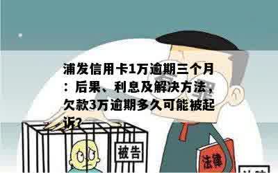 浦发信用卡1万逾期三个月：后果、利息及解决方法，欠款3万逾期多久可能被起诉？