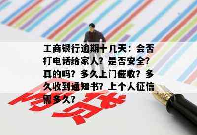 工商银行逾期十几天：会否打电话给家人？是否安全？真的吗？多久上门催收？多久收到通知书？上个人征信需多久？