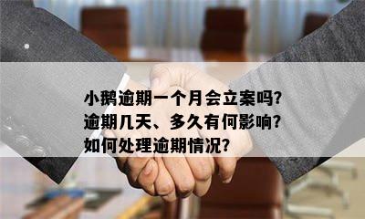 小鹅逾期一个月会立案吗？逾期几天、多久有何影响？如何处理逾期情况？