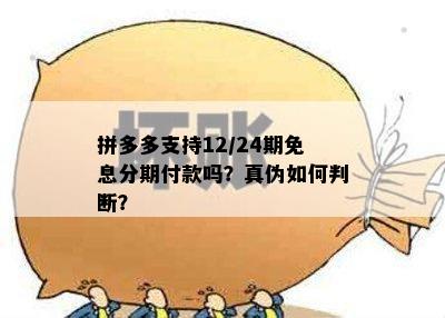 拼多多支持12/24期免息分期付款吗？真伪如何判断？